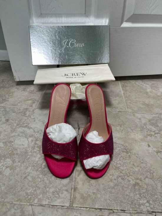 J. Crew Shoes - J Crew Satin with Crystal Violeta Sandal Size 7 M -  NIB